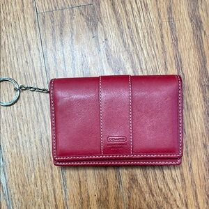 Coach Cherry Leather Keychain Wallet